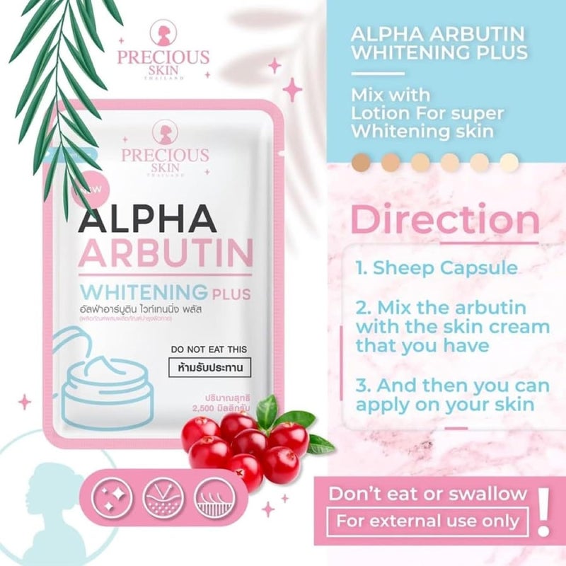 Hani Po Precious Skin Alpha Arbutin 3 Plus  Lotion Powder 2500mg  Pack of 1  ThailandNatural Moisturizing serum for women  Natural cleansing for women  girl men  adults  Cream for women  girls  facial cream  body cream for women  girls - Image 2