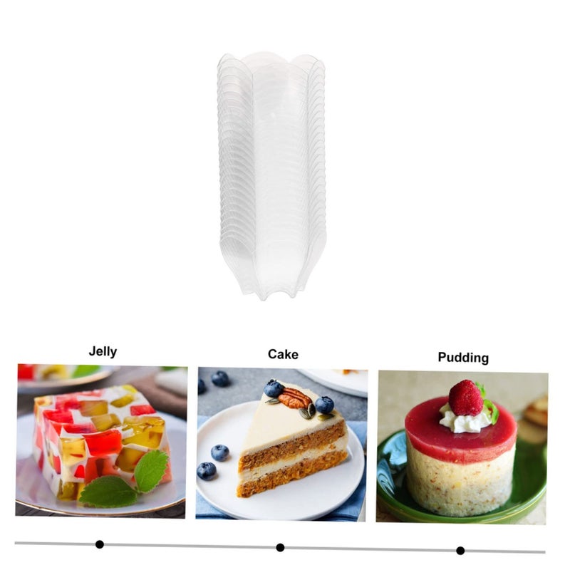 Reusable Plastic Flower Shaped Dessert Bowls 24 Pack For Parties Appetizers Jelly Mousse - Image 3