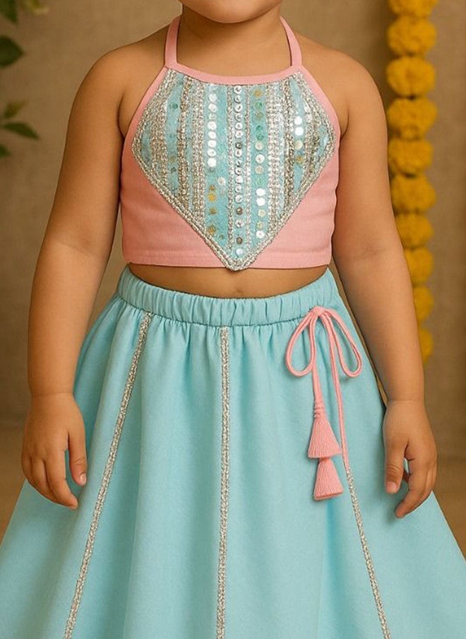 Saka Designs ليهنغا وتشولي مطرزة ومزينة بالخرز للفتيات - Image 3