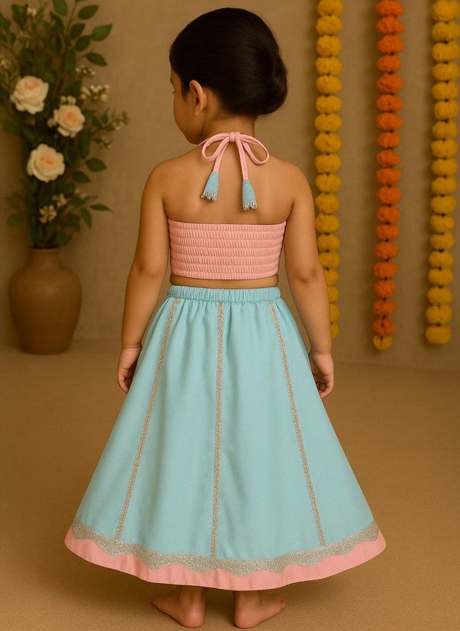 Saka Designs ليهنغا وتشولي مطرزة ومزينة بالخرز للفتيات - Image 5