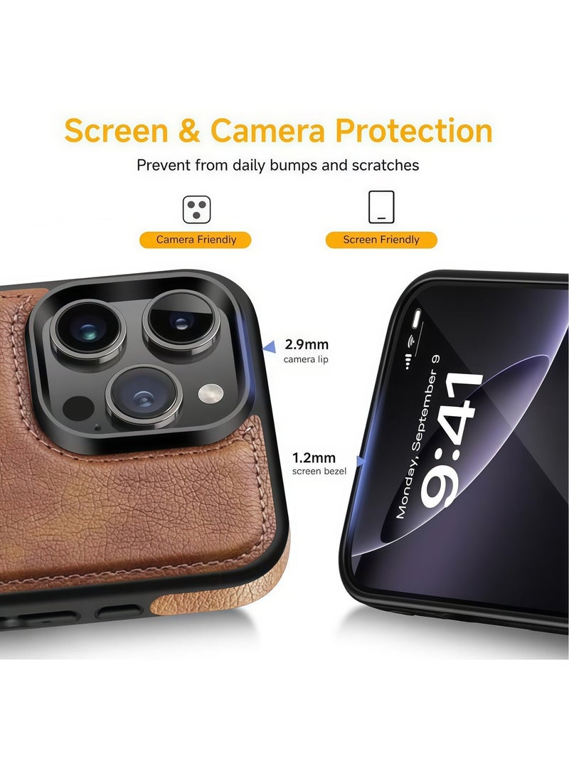 BlueHole Luxury Vintage Brown Charm – Vegan Leather Phone Case for iPhone 16 Pro Max, 6.9-Inch Custom Fit, Elegant & Anti-Slip, Showcasing Premium Taste. - Image 5