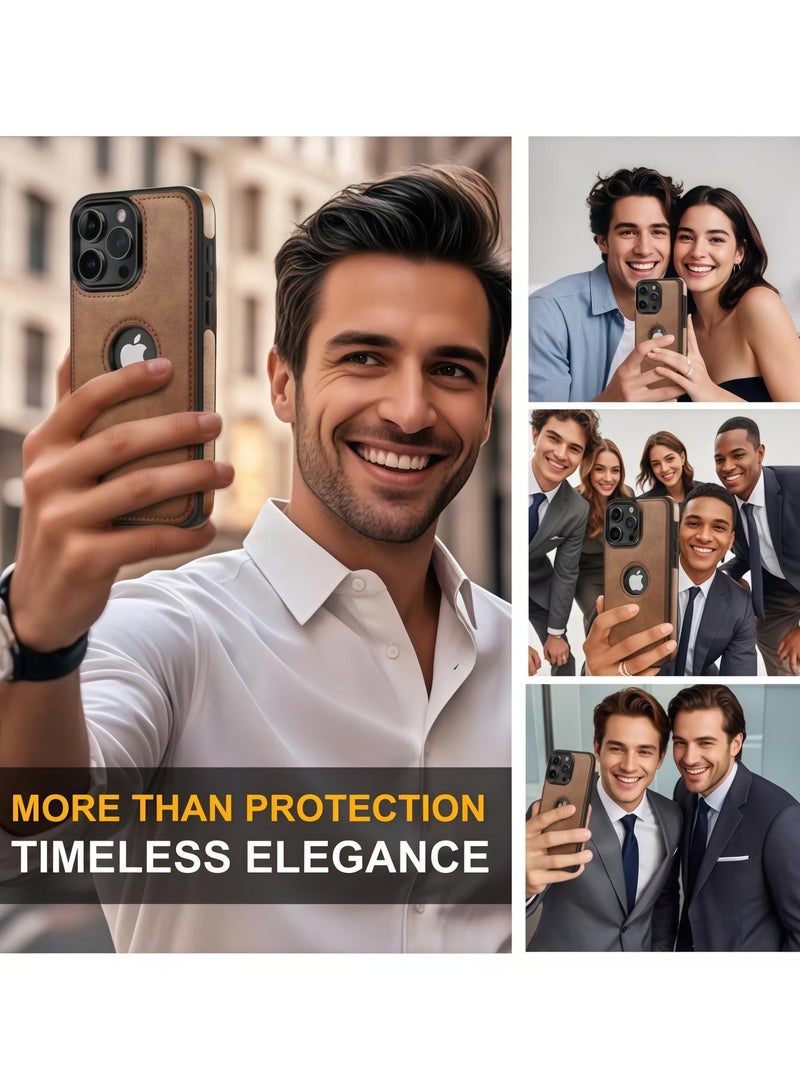 BlueHole Luxury Vintage Brown Charm – Vegan Leather Phone Case for iPhone 16 Pro Max, 6.9-Inch Custom Fit, Elegant & Anti-Slip, Showcasing Premium Taste. - Image 3