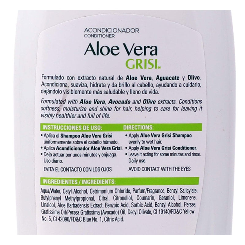 Grisi Aloe Vera Conditioner, Moisturizing Hair Product with Aloe Extract, Paraben-Free, 2-Pack for Soft and Shiny Hair, 13.5 FL Oz each - Image 3