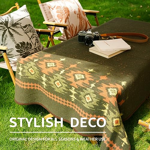 ACUSHLA Merino Wool Blanket - Warm Thick Washable Large Bed Couch Outdoor Camping Sleeping Throw Blanket All Seasons, Myers Green 79x63 - Image 4