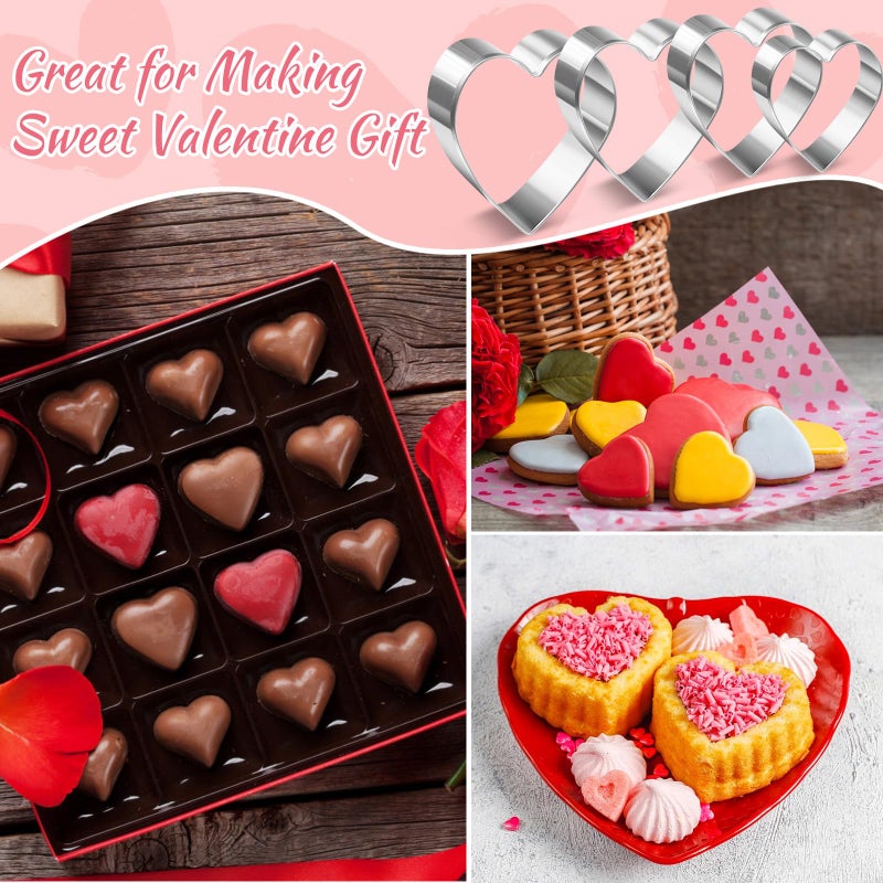 LifeisLuck Love Heart Cookie Cutters Set, 7 Sizes Heart Shaped Cookie Cutters Stainless Steel Biscuit Molds Fondant Cake Cookie Molds for Valentineâ€™s Day Anniversaries Birthday Holiday Gifts - Image 2