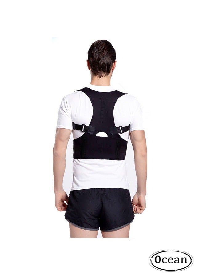 جي أس تصحيح وضع الظهر، انحرف العمود الفقري للرجال والنساء، حزام دعم أسفل الظهر، علاج الكتف، تصحيح وضع ضعيف، تصحيح وضع مضاد الحدباء، أسود الحجم ل - Image 1