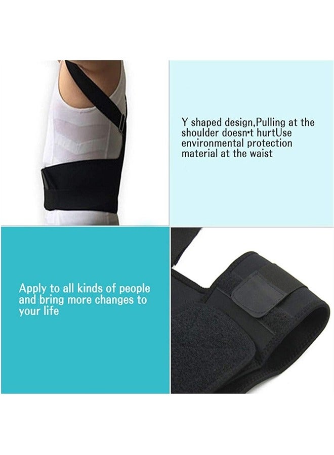 جي أس تصحيح وضع الظهر، انحرف العمود الفقري للرجال والنساء، حزام دعم أسفل الظهر، علاج الكتف، تصحيح وضع ضعيف، تصحيح وضع مضاد الحدباء، أسود الحجم ل - Image 4