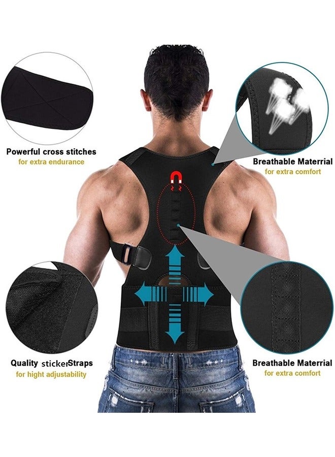 جي أس تصحيح وضع الظهر، انحرف العمود الفقري للرجال والنساء، حزام دعم أسفل الظهر، علاج الكتف، تصحيح وضع ضعيف، تصحيح وضع مضاد الحدباء، أسود الحجم ل - Image 2