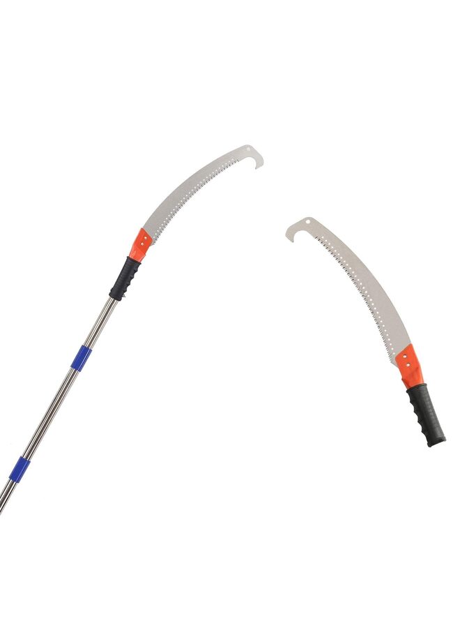 يُسلِّم منشار عمودي بطول 14 قدمًا/10 أقدام لتقليم الأشجار، منشار تقليم طويل الامتداد، عمود تشذيب الأشجار بشفرة، قاطع عمودي يدوي لقطع أغصان الأشجار في الفناء والحديقة والفناءات (3 أمتار) - Image 2