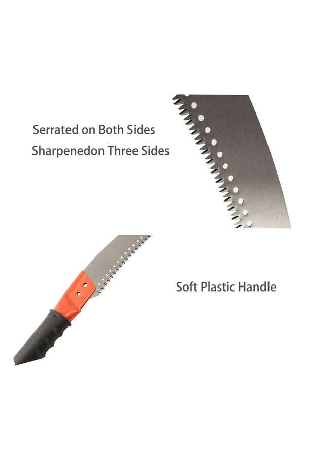 يُسلِّم منشار عمودي بطول 14 قدمًا/10 أقدام لتقليم الأشجار، منشار تقليم طويل الامتداد، عمود تشذيب الأشجار بشفرة، قاطع عمودي يدوي لقطع أغصان الأشجار في الفناء والحديقة والفناءات (3 أمتار) - Image 3