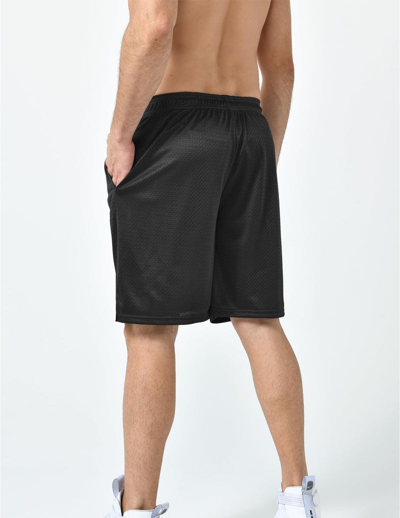 Liberty Pro 5 Pack Men's Athletic Shorts 9 Inch Inseam, Mesh Basketball Gym Shorts with Pockets, Quick Dry Workout Shorts (Set 1, Medium) - Image 3