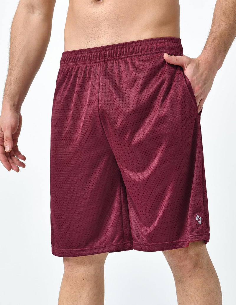 Liberty Pro 5 Pack Men's Athletic Shorts 9 Inch Inseam, Mesh Basketball Gym Shorts with Pockets, Quick Dry Workout Shorts (Set 1, Medium) - Image 2