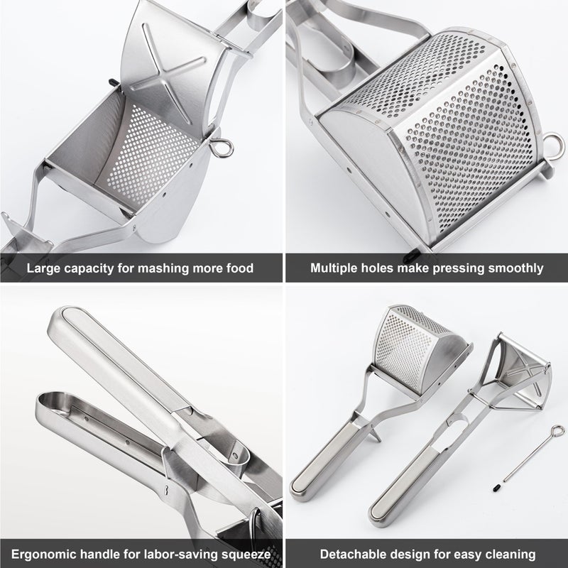 MyLifeUNIT Potato Ricer, Stainless Steel Potato Masher & Squeezer, Extra Large Capacity Ricer for Mashed Potatoes, Ergonomic Comfort Grip - Image 2