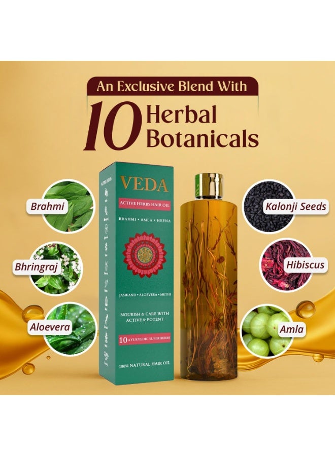 Veda Ayurvedic Cold Pressed Hair Oil | Ayurvedic Jadi Butis Infused Oil | 200ml - Image 4
