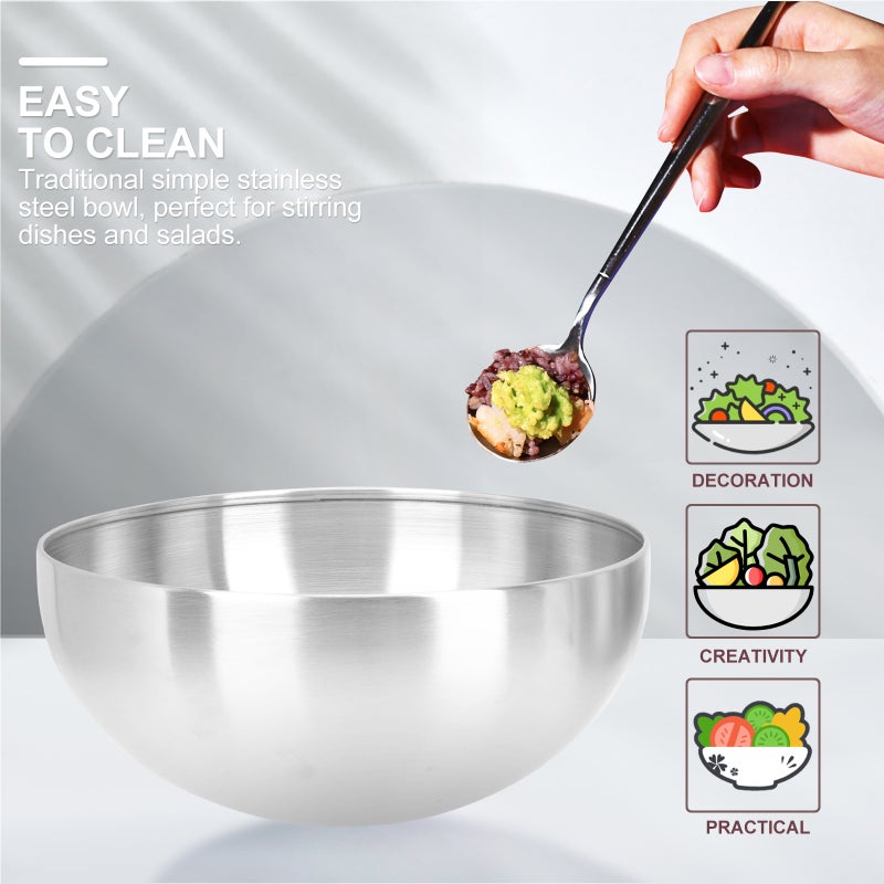 🍳 وعاء فاكهة كبير من الفولاذ المقاوم للصدأ للسلطات والحلويات - Image 4