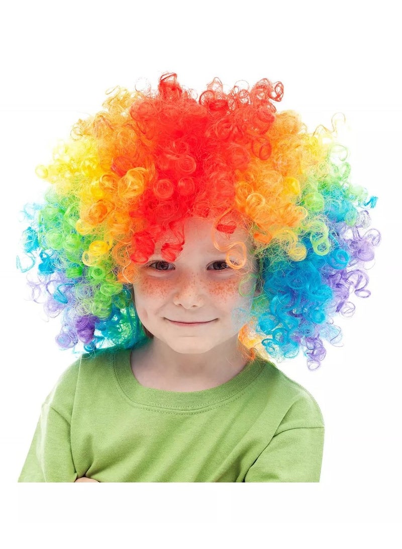 Toy Box Funny Clown Curly Afro Wigs For Kids Adult Women Men's Childrens Boys Girl Party  Costume Prank - Image 1