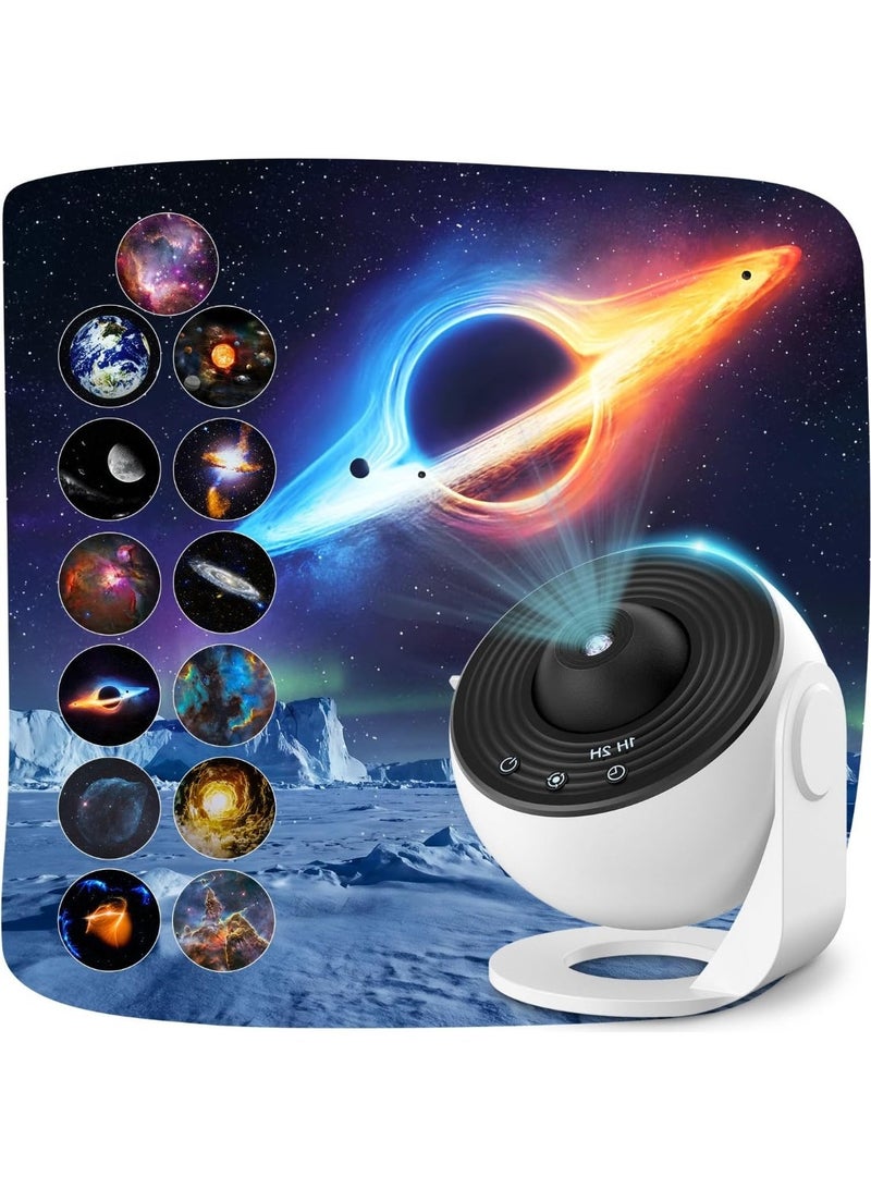 Galaxy Star Projector with 12 Replaceable Film Discs – HD Night Sky Projector Lamp with Adjustable Focus, 3 Rotation Speeds, Auto Timer, USB Type-C, Home Bedroom Kids Room Decor & Gift - Image 1