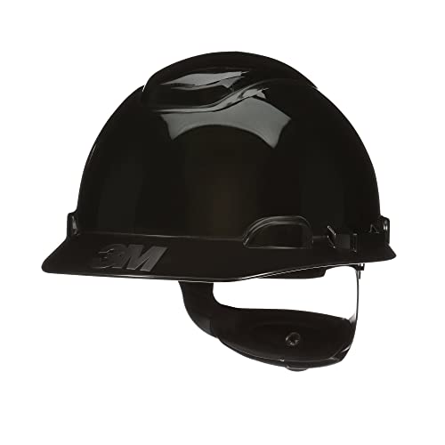 3M Hard Hat SecureFit H-712SFR-UV, Black, Non-Vented Cap Style Safety Helmet with Uvicator Sensor, 4-Point Pressure Diffusion Ratchet Suspension, ANSI Z87.1 - Image 1