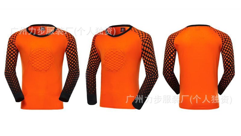 Generic Football clothing goalkeepers general clothing suit adult childrens dragon gate training clothing long sleeve trousers jersey knee pad printing Orange top