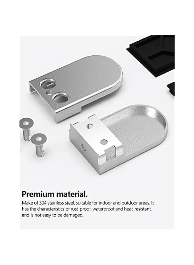 Glass Clamps,  8 PCS Stainless Steel 304 Glass Clamps Adjustable 6-8mm (15/64-5/16 Inch) Glass Bracket Flat Back for Balustrade Staircase Handrail  - Image 5