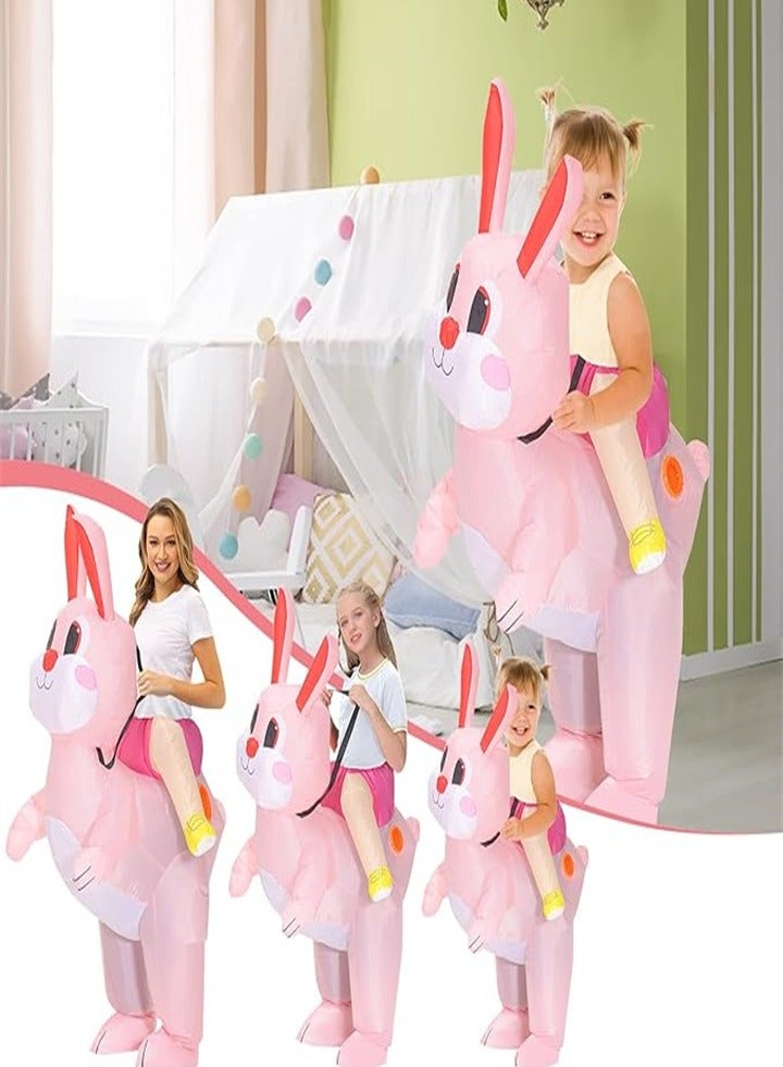 Fun Cartoon Inflatable Bunny Costume - Party Game New Year's Eve Interactive Prank Costume for Both Men and Women, Full Set Includes Inflatable Pump, Large Long-Eared Bunny Stage Performance Costume, Suitable for Adults and Children - Image 1