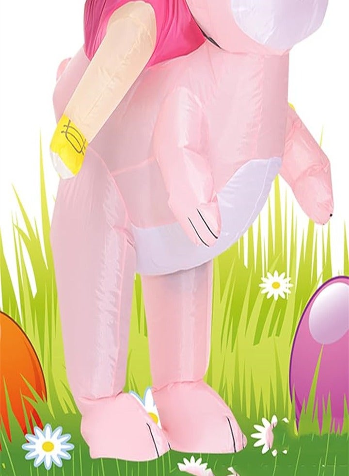 Fun Cartoon Inflatable Bunny Costume - Party Game New Year's Eve Interactive Prank Costume for Both Men and Women, Full Set Includes Inflatable Pump, Large Long-Eared Bunny Stage Performance Costume, Suitable for Adults and Children - Image 3
