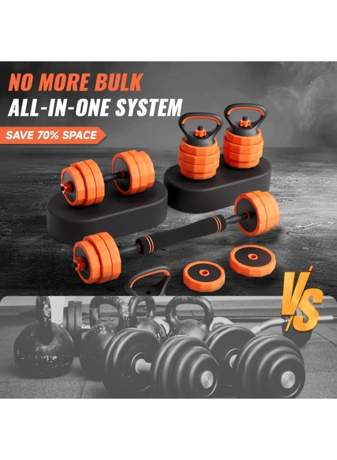 AIMEISHI Adjustable Dumbbell Set (20kg) | Double Reinforced Locking | 5 in 1 Free Gym Weights, Can Be Used as Barbell, Kettlebell, Push-up Stand, Suitable for Family Men and Women  - Image 5