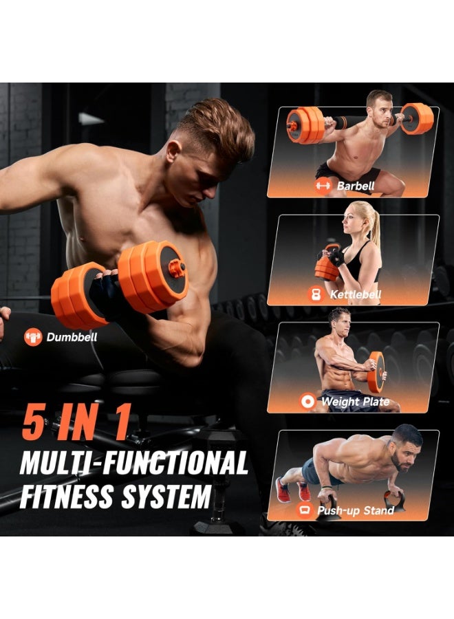 AIMEISHI Adjustable Dumbbell Set (20kg) | Double Reinforced Locking | 5 in 1 Free Gym Weights, Can Be Used as Barbell, Kettlebell, Push-up Stand, Suitable for Family Men and Women  - Image 3