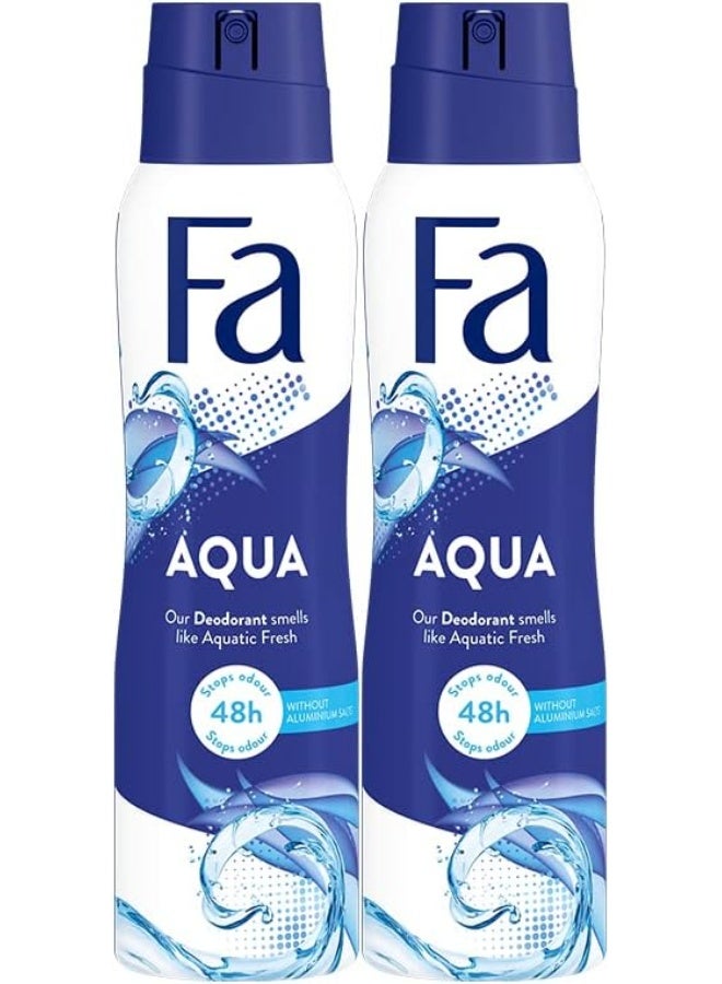 Fa رذاذ مزيل العرق فَا أكوا 150 مل، عبوة من 2