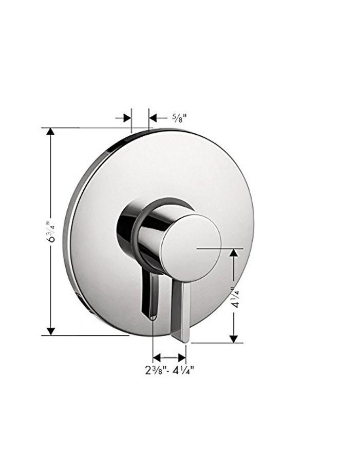 hansgrohe Ecostat Modern Minimalist Easy Control 1-Handle 7-inch Wide Pressure Balance Shower Valve Trim in Brushed Nickel, 04233820 6.75 x 6.75 x 3.00 in - Image 2