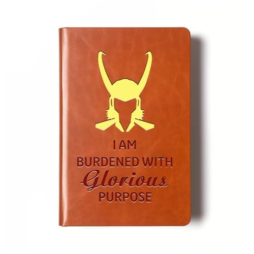 JOHSBYD Loki Lover Gifts I Am Burdened With Glorious Purpose Leather Notebook TV Show Gift Cosplay Movie Lover Gifts Birthday Graduation Gifts for Son Daughter (loki+golden) - Image 1