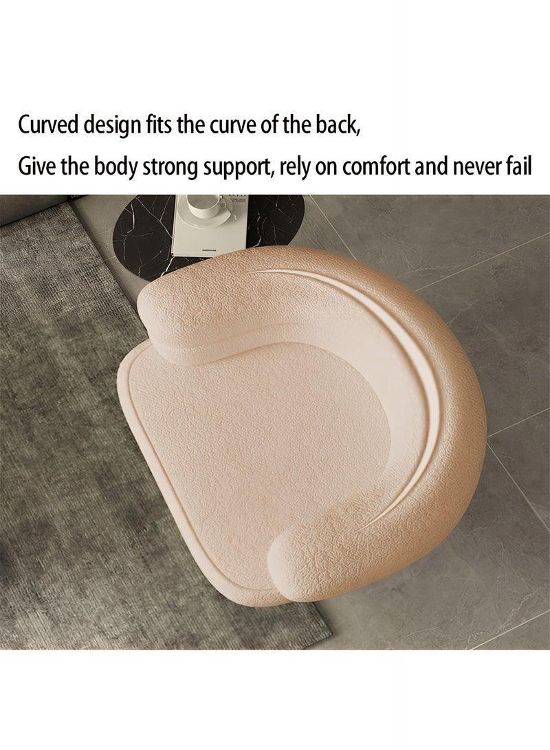 Taimi Elegant Design Boucle Chair, Bedroom Vanity Chair, Boucle Chair for Living Room and Office - Beige with Black Legs, 74x62x70cm - Image 5