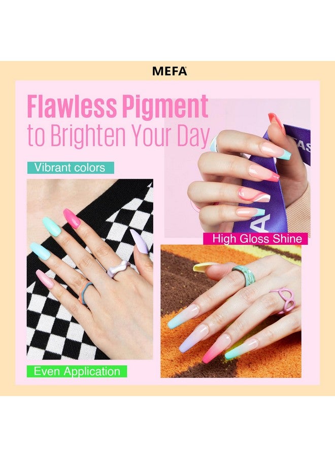 MEFA Spring Gel Nail Polish Set 23 Pcs, 20 Colors Pastel Hot Pink Sage Green Blue Bright Colors Nail Gel Kit With Glossy&Matte Top Base Coat Starters Nails Art Manicure Home Gifts Decoration - Image 3
