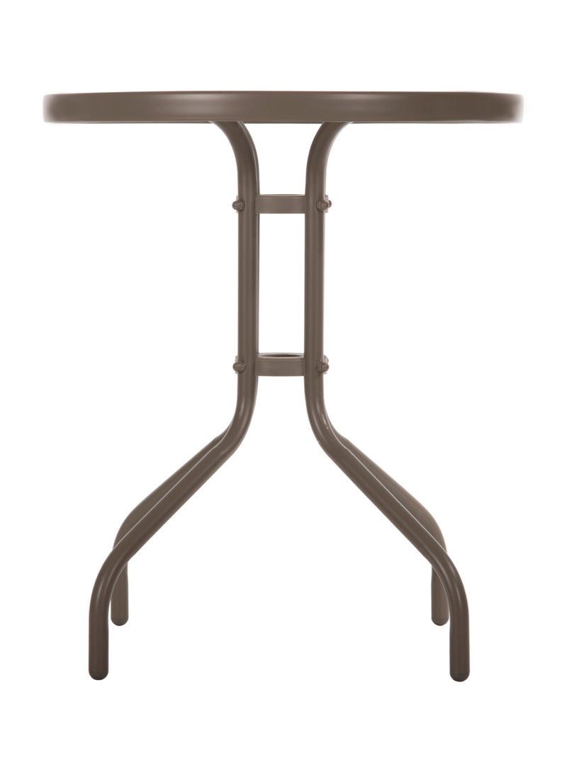 DubaiGallery Garden Table Round Outdoor Dining Table Side Table Tempered Glass Top Coffee Table Patio Table  - Image 3