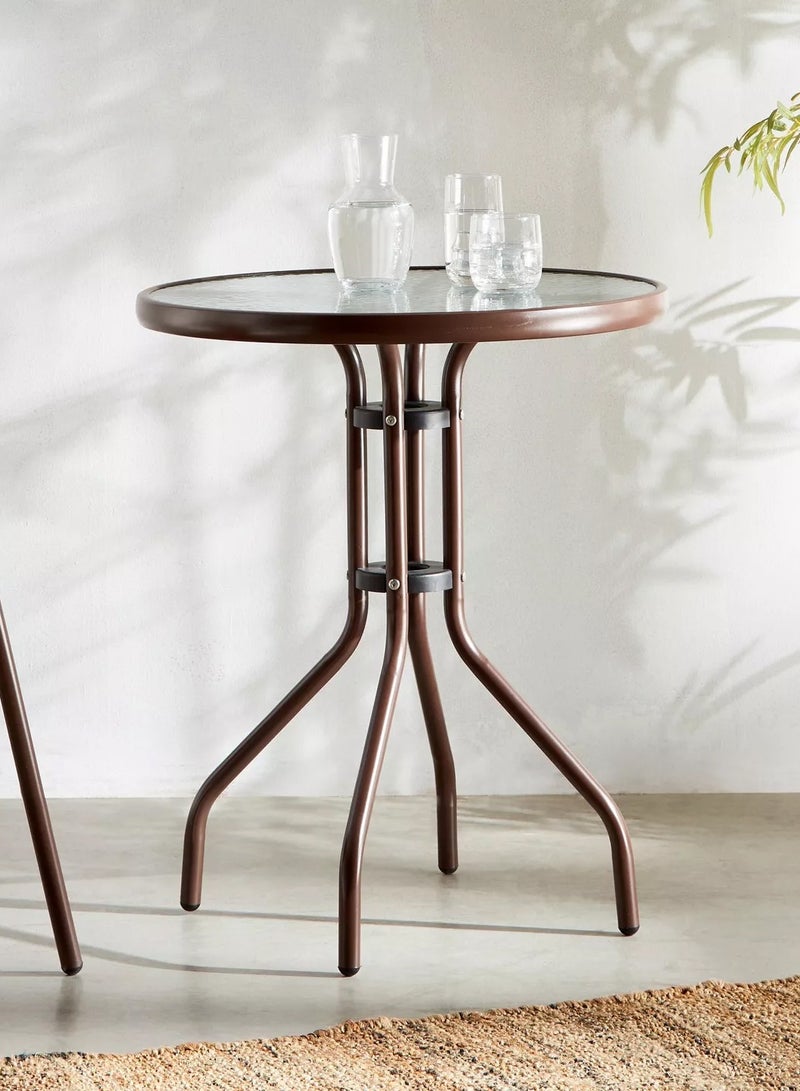 DubaiGallery Garden Table Round Outdoor Dining Table Side Table Tempered Glass Top Coffee Table Patio Table  - Image 4