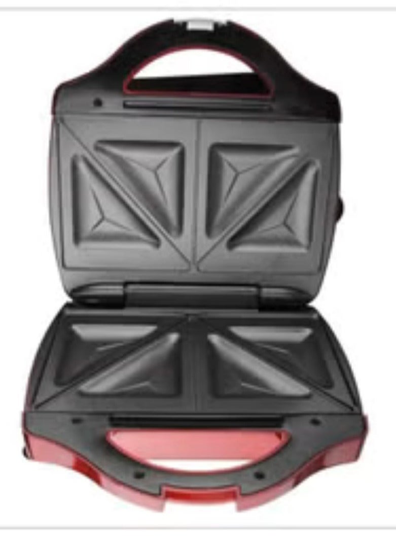 DSP Sandwich Maker Toaster 750W 2pcs Fixed Triangle Plates Non-Stick Coating With Indicator Light, Non-Slip Feet Stand Upright For Storage And Space Saving KC1003 Color Wine - Image 3