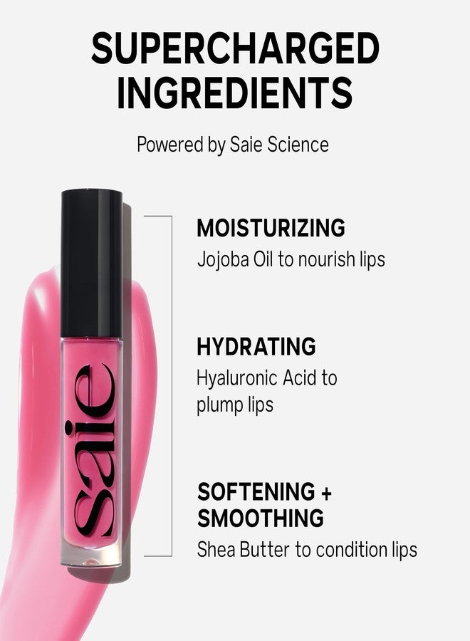 Saie Glossybounce Duo - Hybrid Tinted Lip Oil & Lip Gloss Set - Hydrating, Non-Sticky Shine with Hyaluronic Acid & Jojoba Oil for Soft, Plump Lips - Makeup Gift Set - Disco & Bounce (2 Count) - Image 4