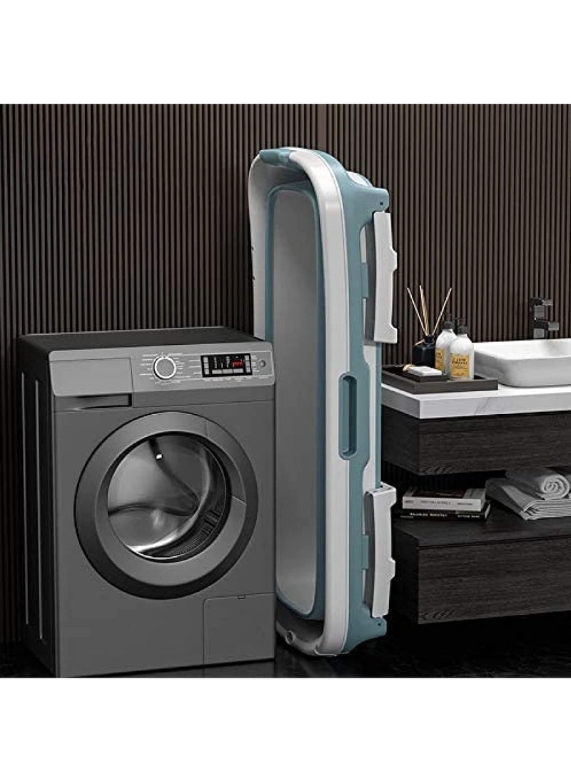 DubaiGallery Folding Bathtub, TPE + PP Bath Barrel, Simple Bathtub Non-slip Bathtub for Kids and Adults, Intelligent Temperature, Double-edged Edging, Home Health Bathtub - Image 4