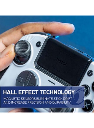NACON Revolution 5 Pro Officially Licensed PlayStation Wireless Gaming Controller for PS5 / PS4 / PC - Hall Effect, Trigger Stops, Mappable Buttons, Bluetooth Audio - Black/White - view 3