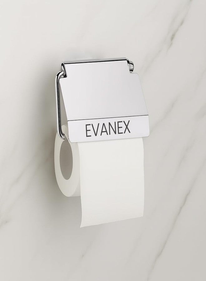EVANEX Toilet Tissue Paper Roll Holder with Cover, 304 Stainless Steel Toilet Paper Stand, Tissue Paper Roll Holder for Bathroom, Bathroom Accessories Organiser (Aquarius) - Image 1