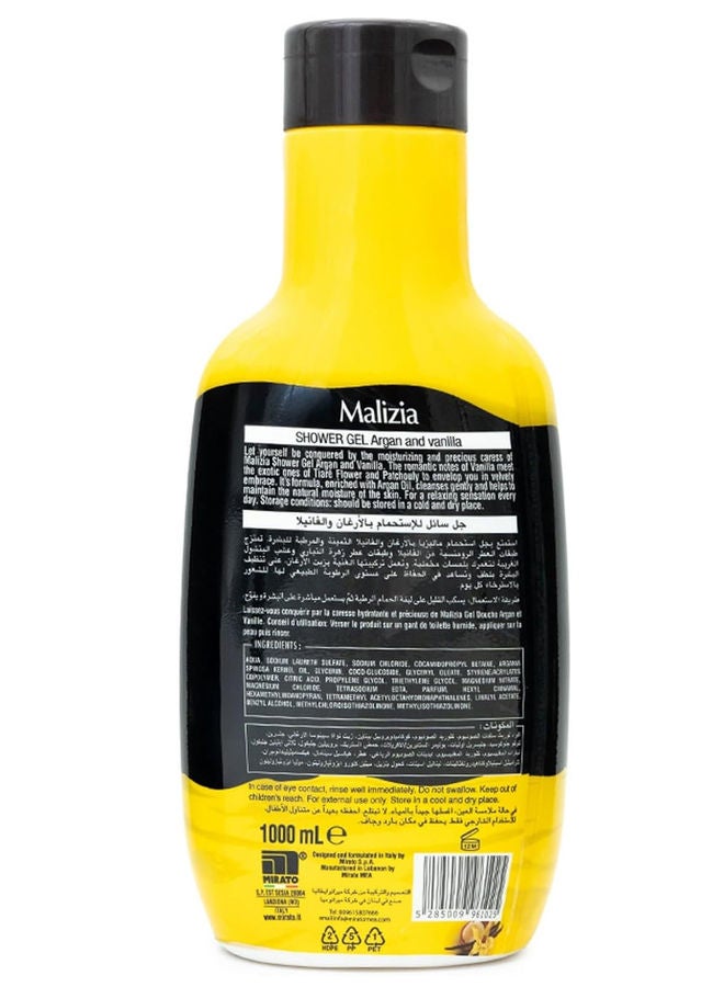 Malizia Shower Gel Argan & Vanila 2x1000ml - Image 2