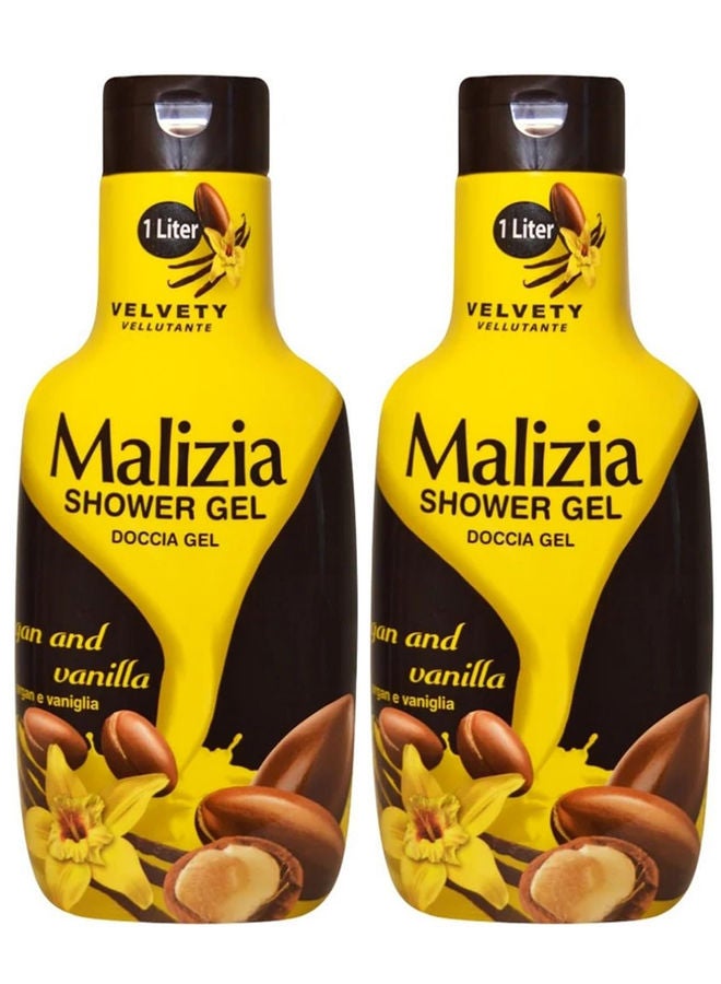 Malizia Shower Gel Argan & Vanila 2x1000ml - Image 1