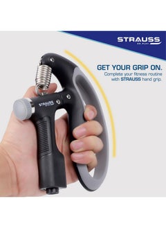 STRAUSS D-Shape Hand Grip With Digital Counter | Adjustable Resistance (10Kg -100Kg) | Hand/Power Gripper For Home & Gym Workouts | Finger & Forearm Hand Exercises & Strength Building (Black)  - Image 5