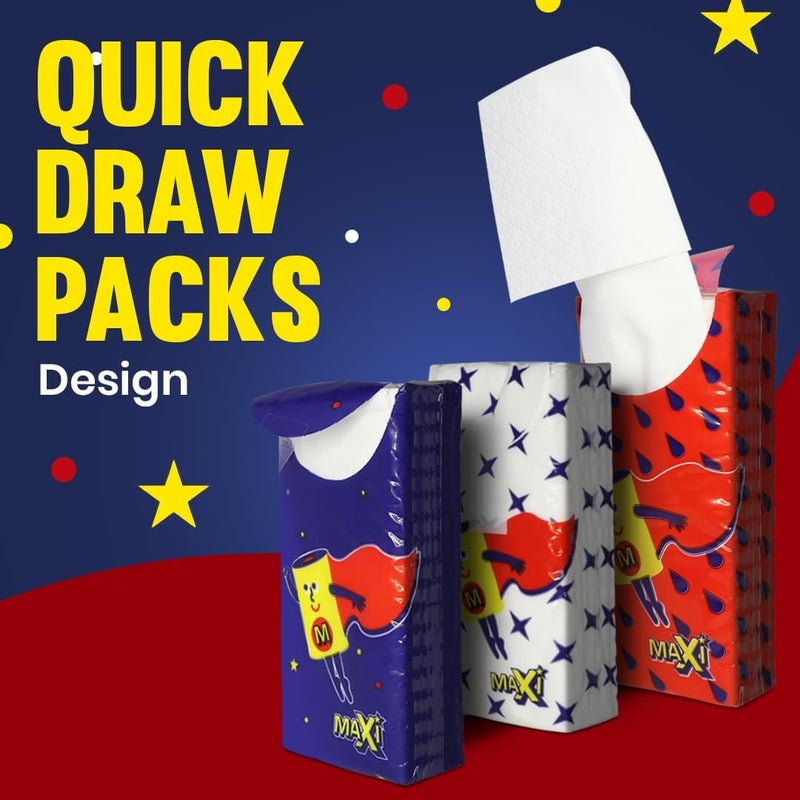 Maxi Supercarta 3 Ply Pocket Facial Tissues 10 Packs of Super Soft Tissue 9 Sheets Each pack with Flap Packing to Keep Tissue Clean and Fresh for On-the-Go Use - Image 4