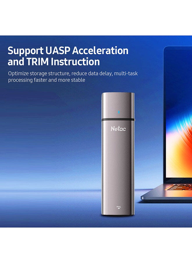 WH21 M.2 SATA Protocol Portable Hard Disk Case High-speed Transmission Aluminum Alloy Shell Built-in Data Cable