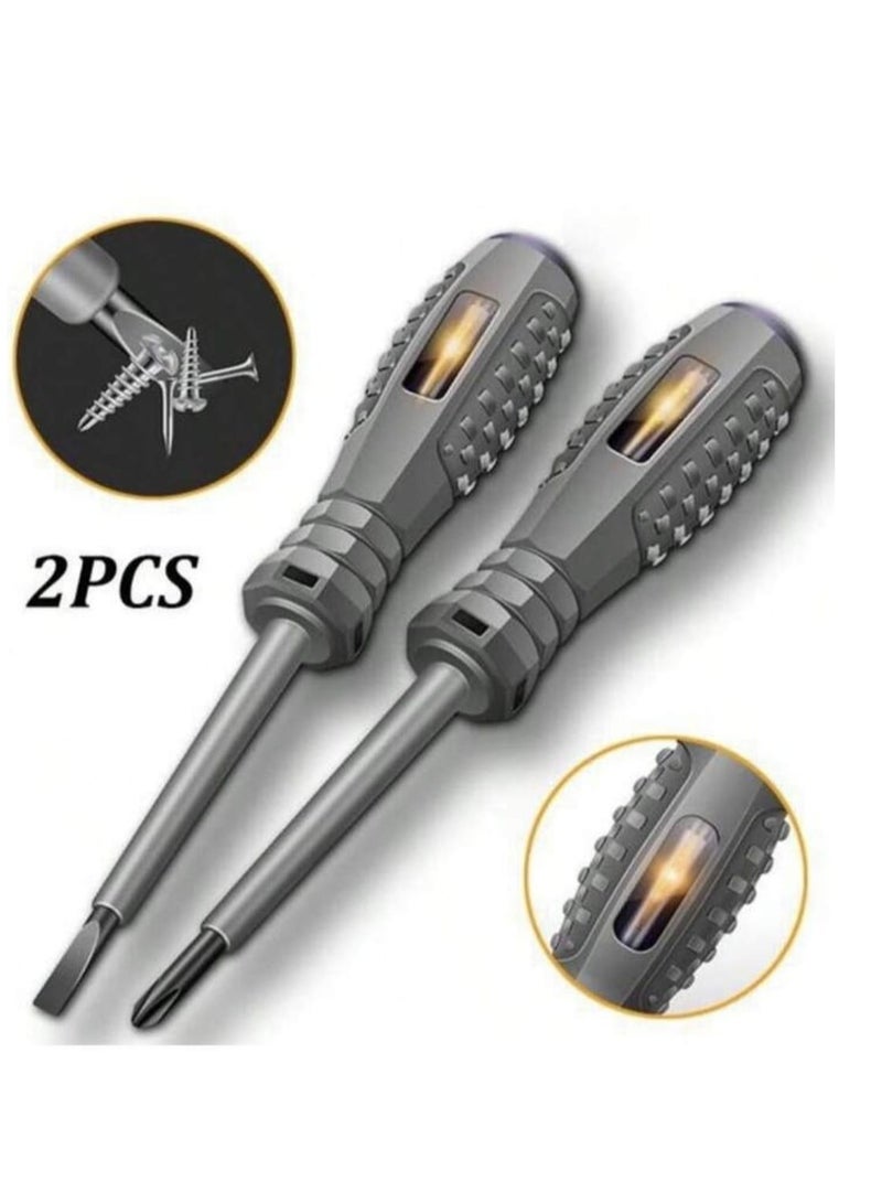 2pcs/set Multifunctional AC Non-Contact Induction Test Pen Voltage Tester Pencil Power Detector Screwdriver  - Image 2