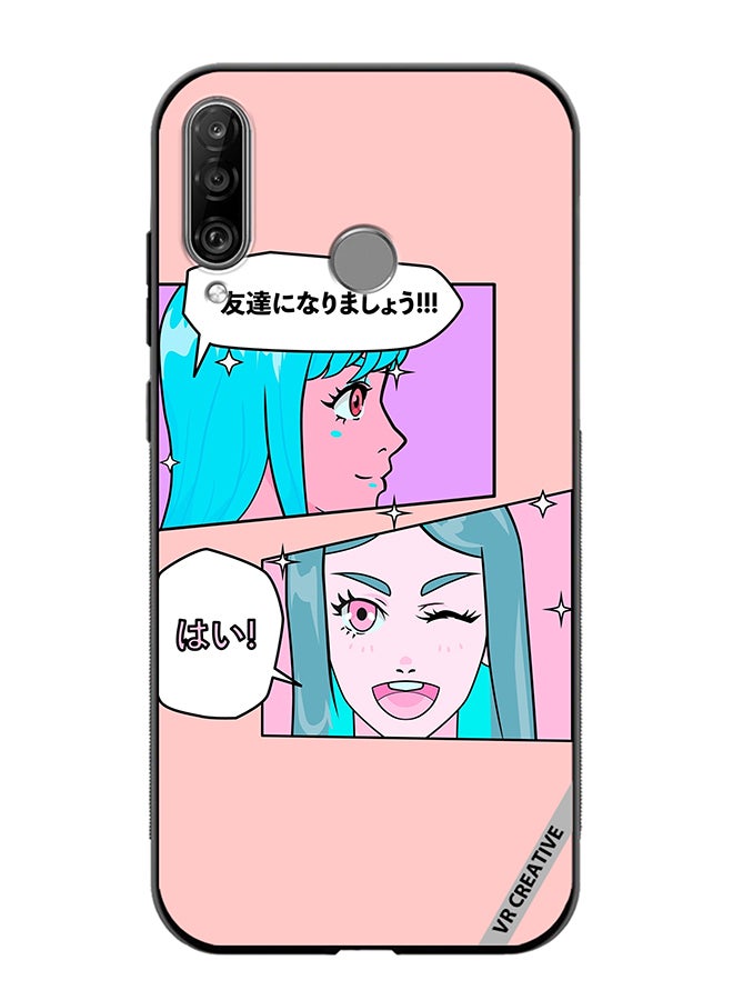 VR CREATIVE Protective Case Cover For Huawei P30 Lite Cute Pastel Collage With Manga Comics Frames With Anime Characters Design Multicolour - Image 1