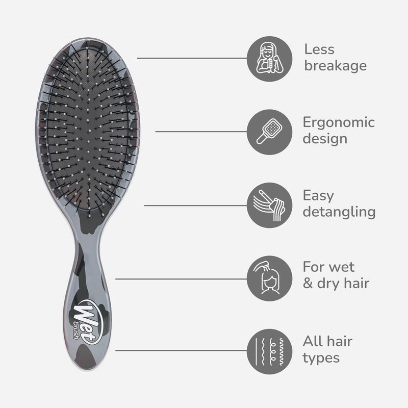 Wet Brush Original Detangler Hair Brush, Dark Gray Leopard (Safari), Ultra-Soft IntelliFlex Bristles, Detangling Bristles Glide Through Tangles (Wet & Dry Hair), Women & Men - Image 3