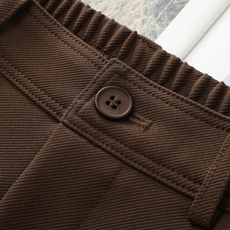 Spring Smoke Tube Pants Womens New High Waist Slim-Fit Slimming Stretch Straight Pants All-Match Commuter Small Casual Pants Coffee - Image 5