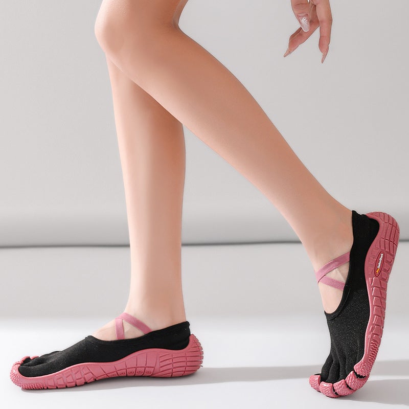 Generic Goren Shark Indoor Quiet Fitness Shoes Non-slip Soft Bottom Yoga Shoes Dancing Exercise Breathable Light and comfortable Training Five-finger Shoes Mo Daimei [X lace-up five-finger shoes]] 
